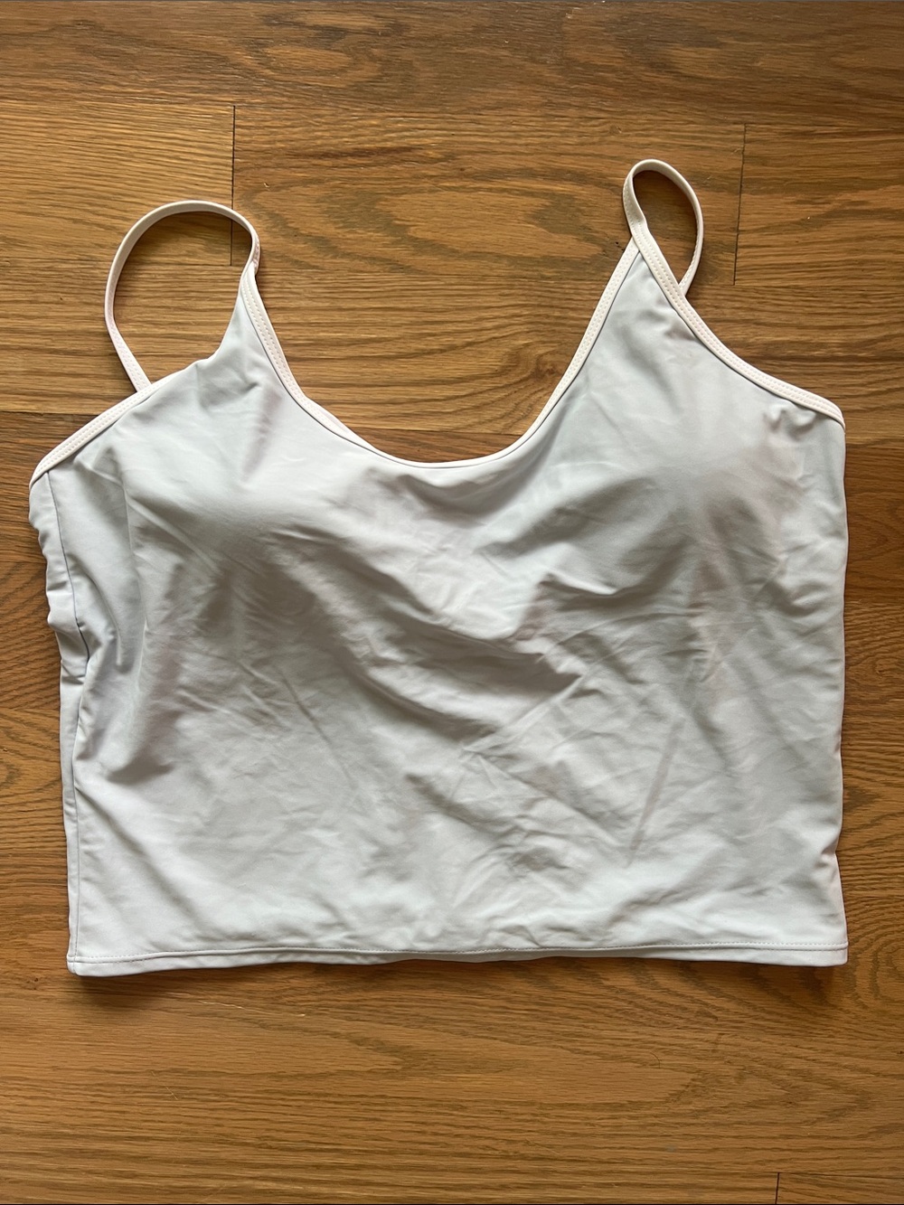 Light Blue Crop Tank Swim Top